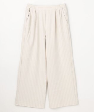 ANY イージーケアライトストレッチワイドパンツ エクリュストライプ