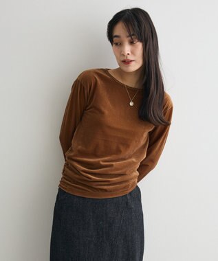 CRAFT STANDARD BOUTIQUE シアーベロアサイドギャザープルオーバー Brown
