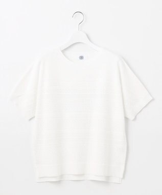 J.PRESS LADIES 【洗える】LACY ニットプルオーバー ホワイト系