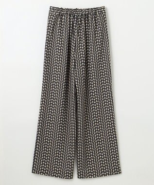 ANY 【洗濯機可/ウエストゴム】ウェーブプリントパンツ ブラウン