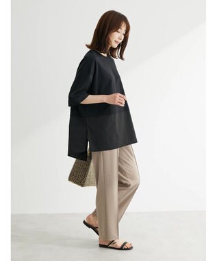 Green Parks らくスレストレートパンツ Gray Beige