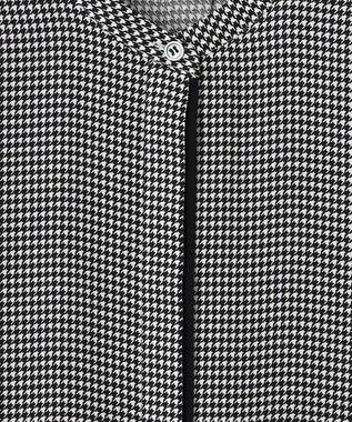 ICB 【接触冷感・UVケア・速乾・洗える】BackSatinAmunzen バンドカラーブラウス ブラックベース柄系