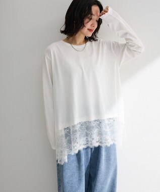 Green Parks 裾イレヘムレースドッキングプルオーバー