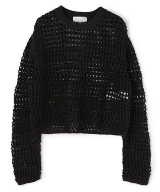 BEIGE， UVITE / コットンメッシュクロップドニット Black