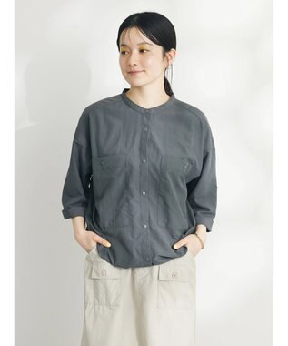 CRAFT STANDARD BOUTIQUE ＢＩＧポケットナイロンブラウス Charcoal Gray