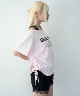 WEGO ホルターネックレイヤードワンショルT ピンク