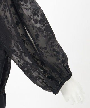 23区 L 【R(アール)】エンブロイダリーフラワー ブラウス ブラック系