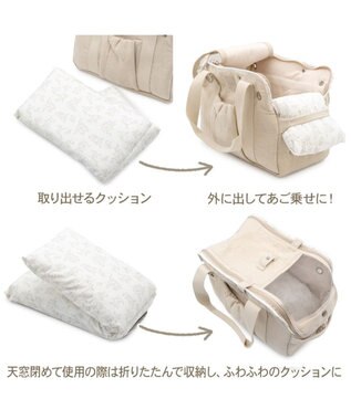 PET PARADISE ペットパラダイス ナチュラル リネンコットン キャリーバッグ M 小型犬 ライトベージュ