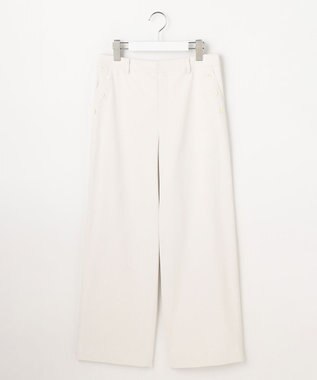J.PRESS LADIES 麻シェルドライ ワイド ストレート パンツ ナチュラル系