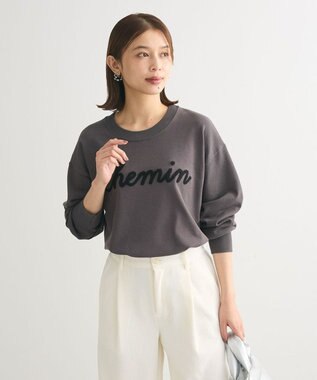 Green Parks 洗える　さがら刺しゅうロゴニットプル Gray