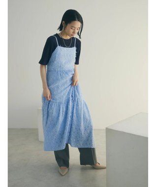 Green Parks armonia.フェザージャガードキャミワンピース Blue
