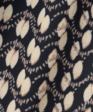 ANY L 【洗濯機可/ウエストゴム】ウェーブプリントパンツ ブラウン