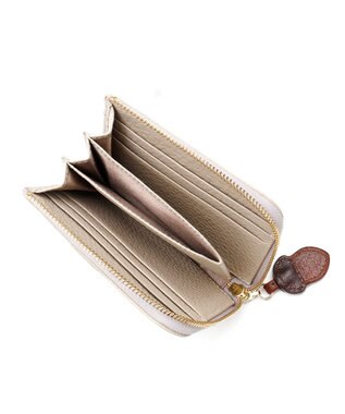 IBIZA アニマーダ　牛革　L字ファスナー財布（フクロウ） ライトグレー