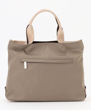 LA BAGAGERIE ツイルナイロン×エナメル 2WAYトートバッグ Mサイズ グレージュ