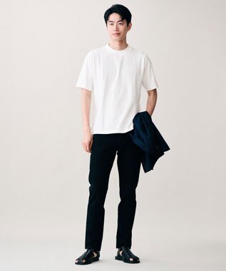 JOSEPH ABBOUD 【オリジナルジャージ生地/サラリ清涼/上質感】コンパクトブロックリンクス ドレス Ｔシャツ ホワイト系