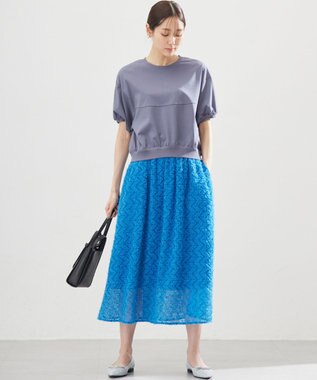 組曲 L 【WEB限定】クールプレーティング天竺スエットライク カットソー チャコールグレー系