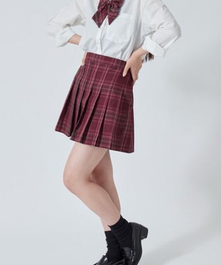 WEGO 【SCHOOLITEM】スクールプリーツスカート レッドチェック1