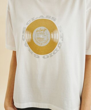 GRACE CONTINENTAL レコードプリントTシャツ ゴールド