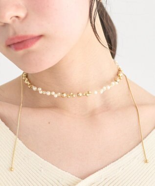 earth music&ecology パールＭＩＸスライドネックレス