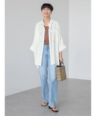 AMERICAN HOLIC 接触冷感Ｗポケットシャツチュニック Ivory