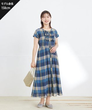 Tiaclasse 【おのののかさん着用・新色追加】フリルワンピース ブルーチェック