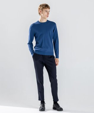 JOSEPH HOMME 【ストレッチ】リュクスレーヨン　クルーネック長袖ニット ブルー系