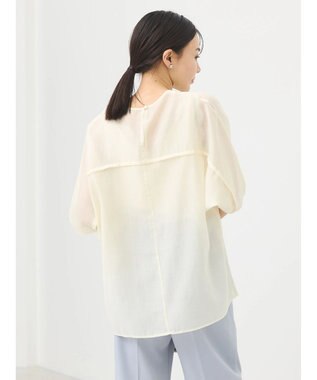 earth music&ecology バルーンスリーブブラウス Gray