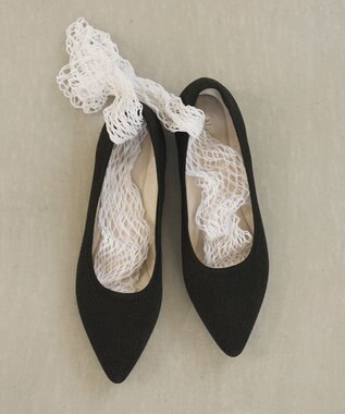 steppi フォルムフィット ポインテッド パンプス ブラックラメ