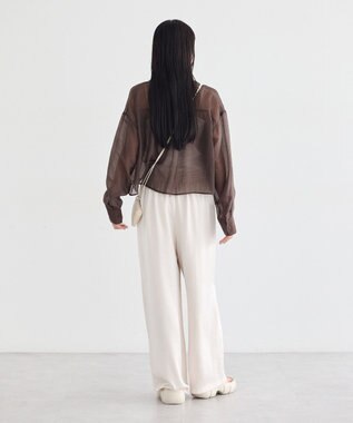 earth music&ecology 【WEB限定】シアーショートシャツ Brown