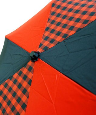 +RING レディース向け プラスリング 簡単開閉式折傘55cm RED-CHK T873 赤