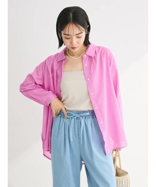 Green Parks インド綿 ボイルゆったりシャツ Pink