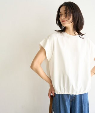 UNFILO L フレンチスリーブ ドロストTシャツ オフ