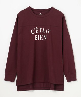 ANY L フットボールロングスリーブＴシャツ バーガンディ