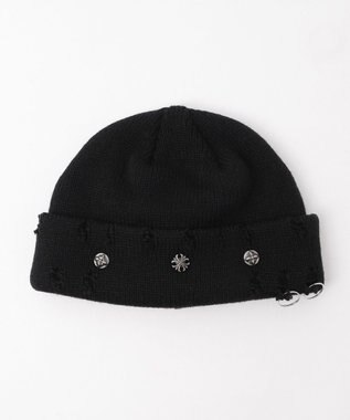 WEGO メタルチャームニットキャップ ブラック