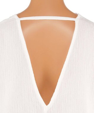 San-ai Resort（三愛水着楽園） 楊柳×レース　羽織り　F【San-ai Resort（サンアイリゾート）】 ホワイト