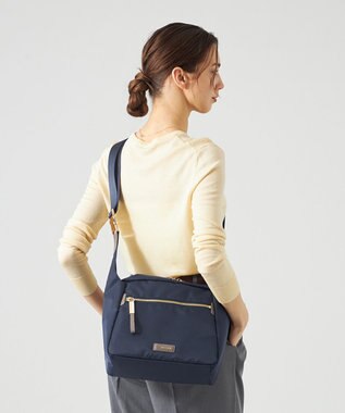 LA BAGAGERIE メタルバックル　ボックスショルダー　Sサイズ ネイビー