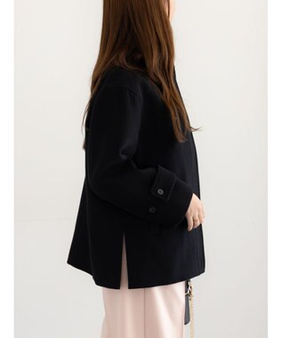 Te chichi ウールメルトンスタンドショートコート ブラック