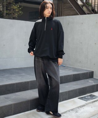 WEGO 【WEB限定/25年秋冬新作/ユニセックス着用ITEM】別注USPOLOハーフZIPPO ブラック