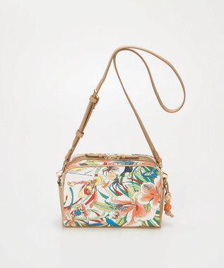 TOPKAPI 【TREASURE TOPKAPI】マイルドサテン スカーフ柄 ショルダーバッグ キャメル