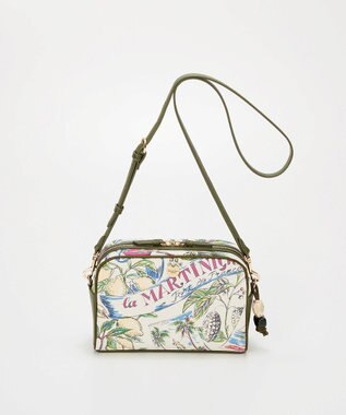 TOPKAPI 【TREASURE TOPKAPI】マイルドサテン スカーフ柄 ショルダーバッグ カーキ