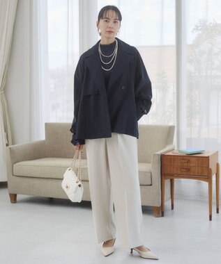 WEGO 【ANGIE VINTAGE】ショート トレンチコート ネイビー