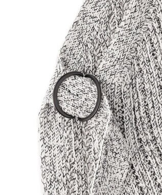 ICB L コットンツイスター ニットベスト オフホワイト×ブラックミックス