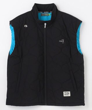 PW CIRCULUS 【撥水加工 / ストレッチ】【MEN】キルティング中綿ベスト ゴルフ ブラック系