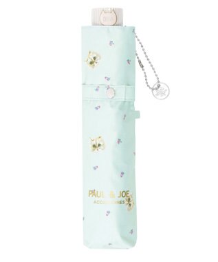 MOONBAT 【 遮光率100％/遮熱/UV/軽量】PAUL&JOE ACCESSOIRES(ポール&ジョー) 晴雨兼用日傘 ジプシー ネコ 折りたたみ傘 ミントグリーン