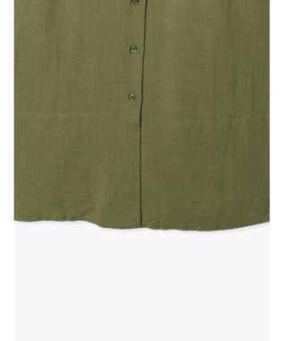 Te chichi ベルト付きレーヨンリネンシャツワンピース カーキ