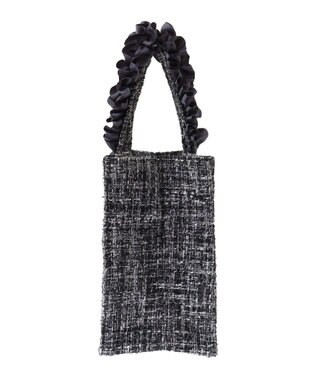 Maison de FLEUR EC限定ツイードフリルスクエアトートSバッグ Black