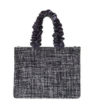 Maison de FLEUR EC限定ツイードフリルスクエアトートSバッグ Black
