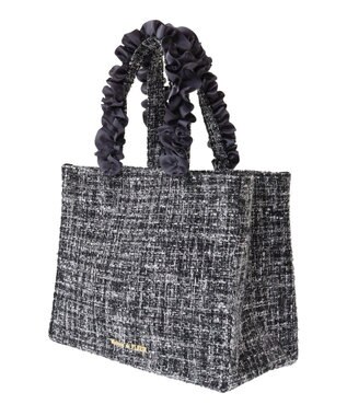 Maison de FLEUR EC限定ツイードフリルスクエアトートSバッグ Black