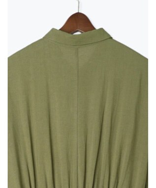 Te chichi ベルト付きレーヨンリネンシャツワンピース カーキ