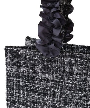 Maison de FLEUR EC限定ツイードフリルスクエアトートSバッグ Black